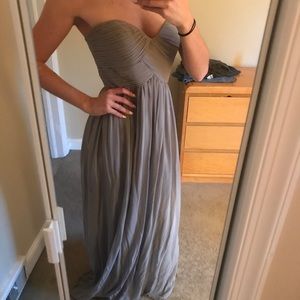 Donna Morgan gray bridesmaid dress